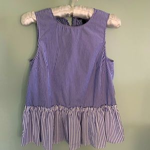 J. Crew Striped Peplum Top